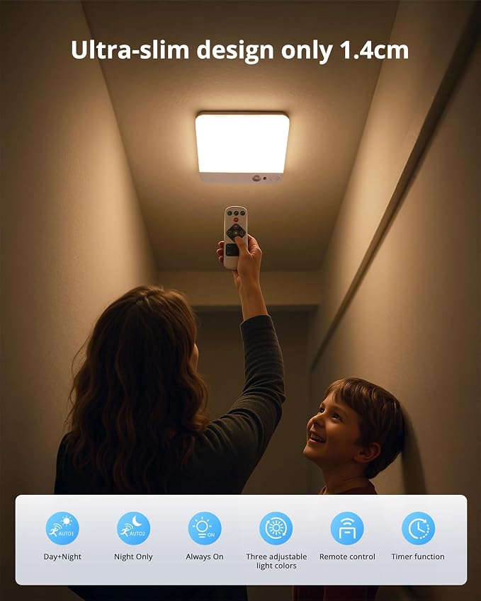 Combuh 2 Pack Square Rechargeable Ceiling Lights - Image 5