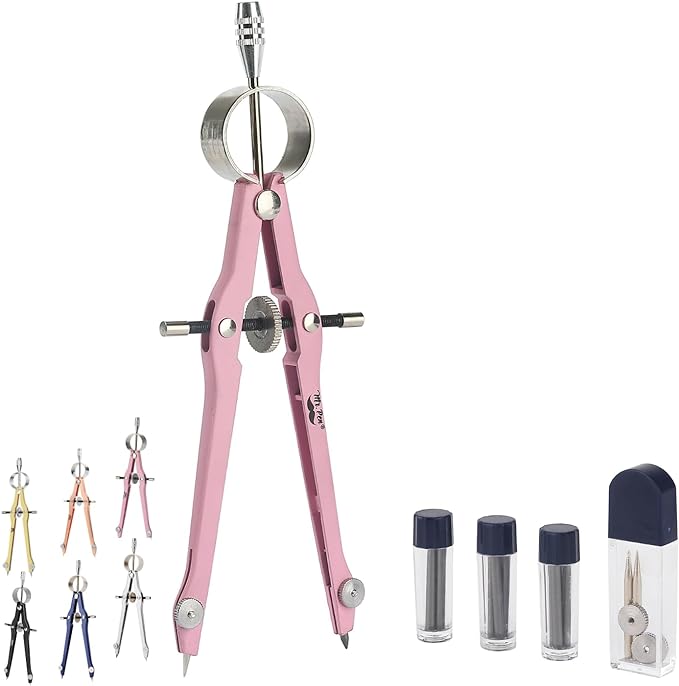 Mr. Pen- Professional Compass for Geometry, Extra Leads, Metal Compass by MrPen