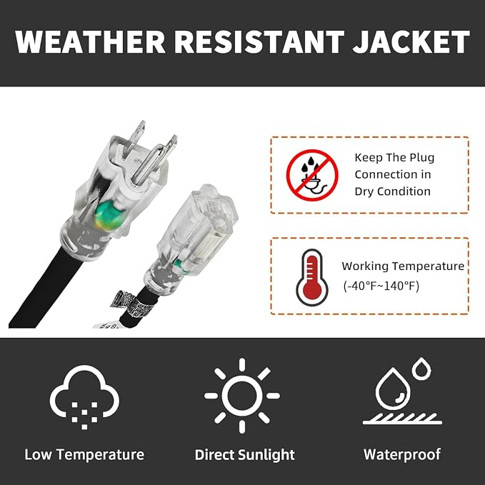 Indoor Outdoor Extension Cord Weatherproof - Image 7