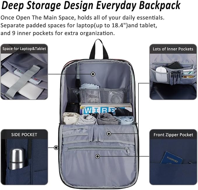 MAXTOP Travel Laptop Backpack Business Anti-theft Backpacks College Bookbag - Image 2