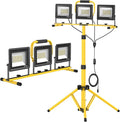 Upgraded LED Work Lights with Stand, 21000 Lumen, 3-Head Adjustable Work Light by SOARFLY