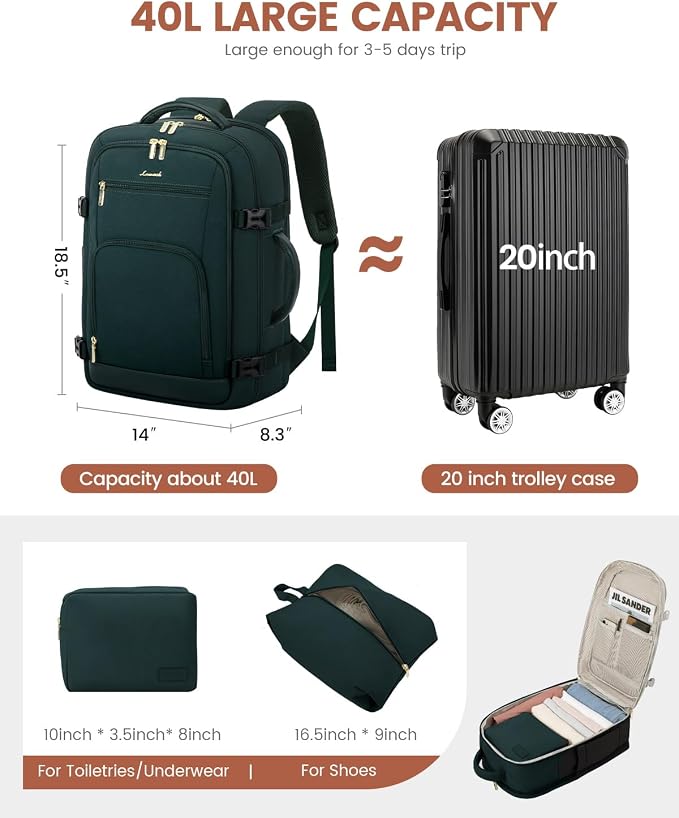 LOVEVOOK Carry On Travel Backpack - Image 3