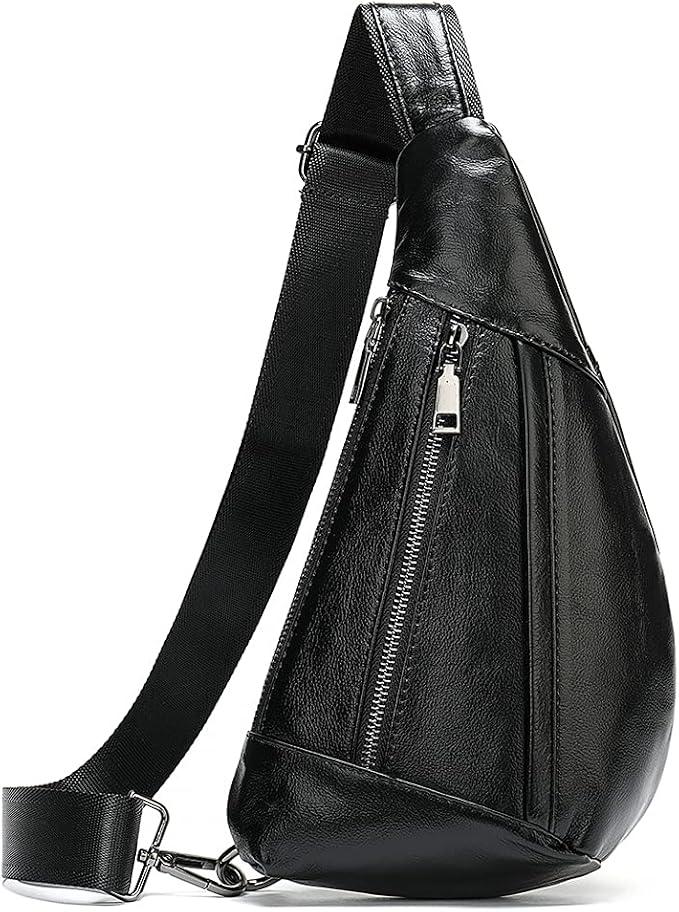 Hebetag Leather Crossbody Sling Bag by Hebetag