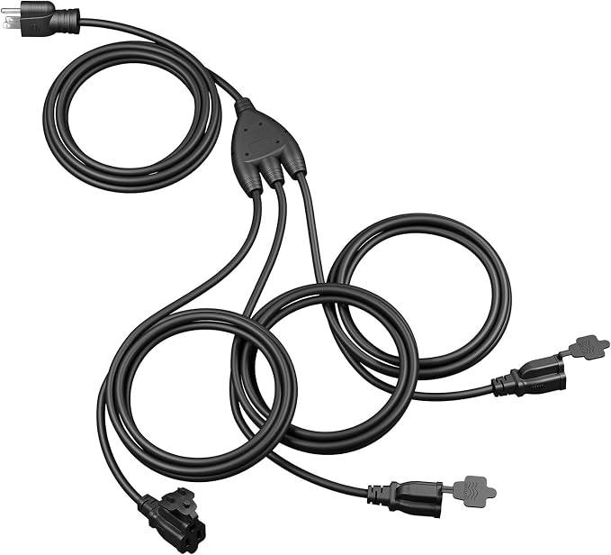 DEWENWILS Outdoor Extension Cord Multiple Outlets 45ft, Evenly Spaced 3 Outlets by DEWENWILS