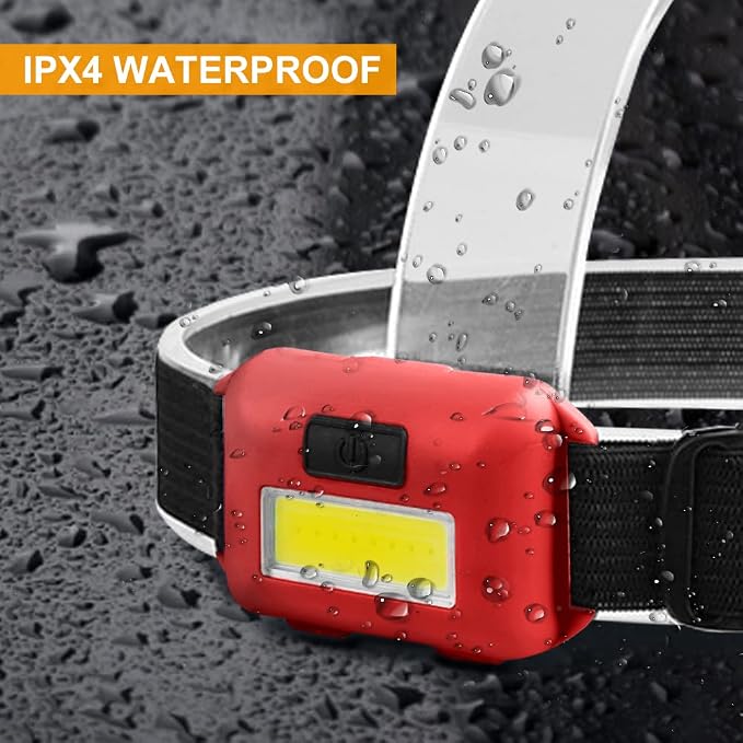8 Pack Led Headlamp for Adults and Kids, 1.1oz/31g COB Flood Light Ultra Bright - Image 5