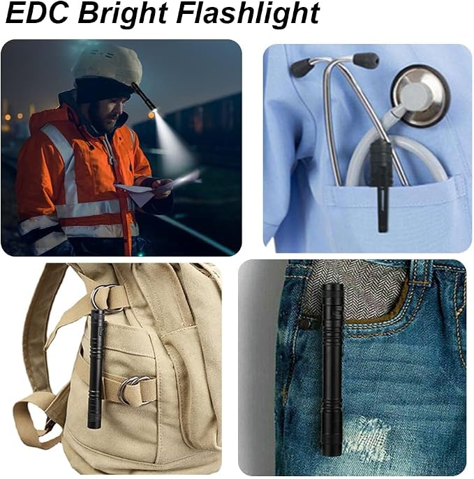 Pen Flashlight, Mini Flashlight Bright Pocket Penlight - Image 5