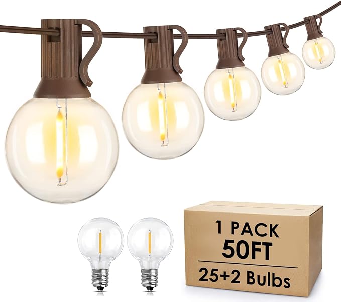 Mlambert 50Ft Outdoor String Lights, G40 Globe Patio Lights by Mlambert