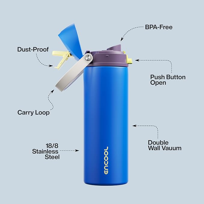 Insulated Water Bottle with Straw - Image 4