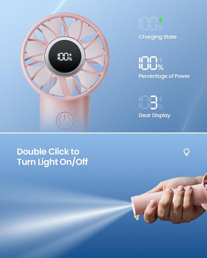 Gaiatop Portable Mini Fan, 3 Speed Handheld Fans - Image 6