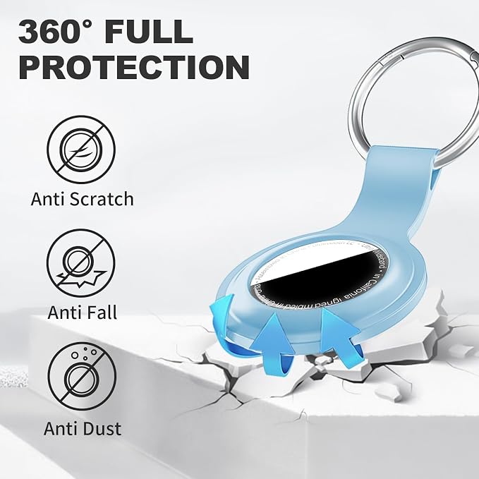 Linsaner Case for AirTag 2nd Gen & 1st Gen, Silicone Holder Keychain Key Ring - Image 2