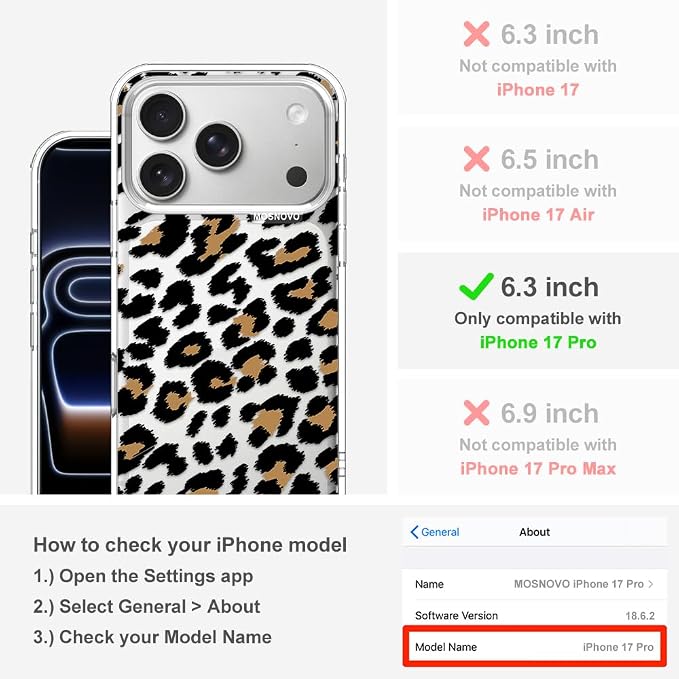 MOSNOVO for iPhone 17 Pro Case | Military Grade 6.6ft Drop Tested | Camera - Image 2