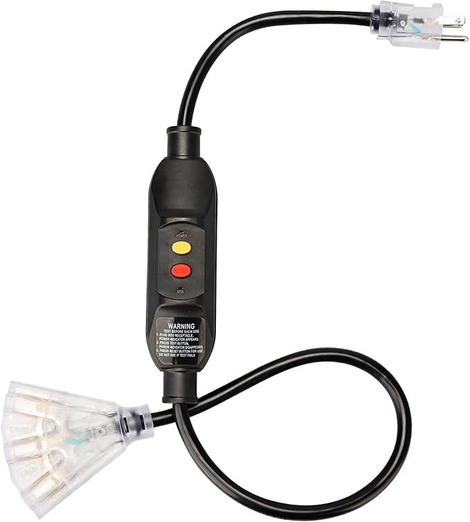 PLUGTUL 3FT GFCI Extension Cord by PLUGTUL