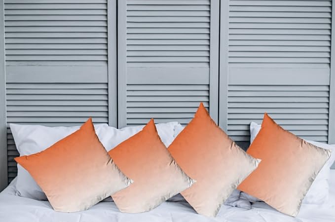 Ambesonne Ombre Decorative Throw Pillow Case Pack of 4, Scorching Sunset in The - Image 2