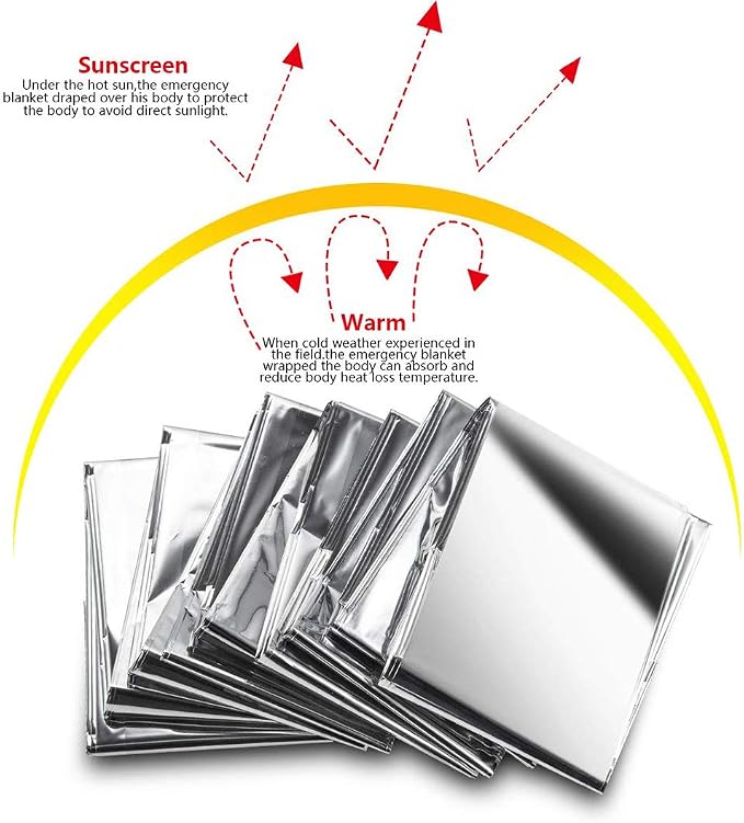 Emergency Mylar Thermal Blankets, Space Blanket Survival kit Camping Blanket - Image 5