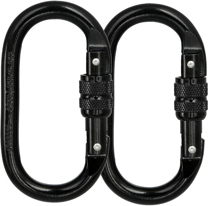 Heavy Duty Locking Climbing Carabiner Clip CE Rated 25 kN 5600 LB Rugged by BYANG