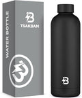 Insulated Water Bottle with Lid, 25 oz Reusable Leak-Proof Metal Stainless by TSAKBAM
