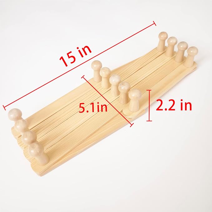 AMAPON Accordion Style Expandable Wall Wooden Coat Rack 13 Hooks Hang Hats - Image 5