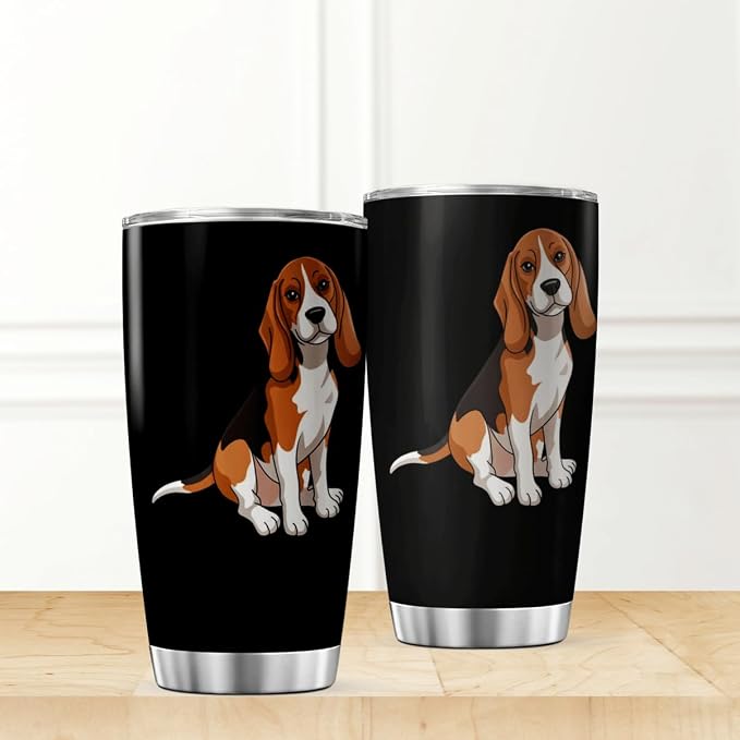 CUBICER Cartoon Beagle Dog Design 20 Oz Stainless Steel Tumbler - Image 2