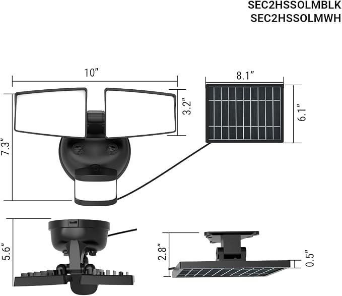 HALO Next Gen Solar-Powered LED Security Floodlight, 2 Head w/Motion Sensing - Image 2
