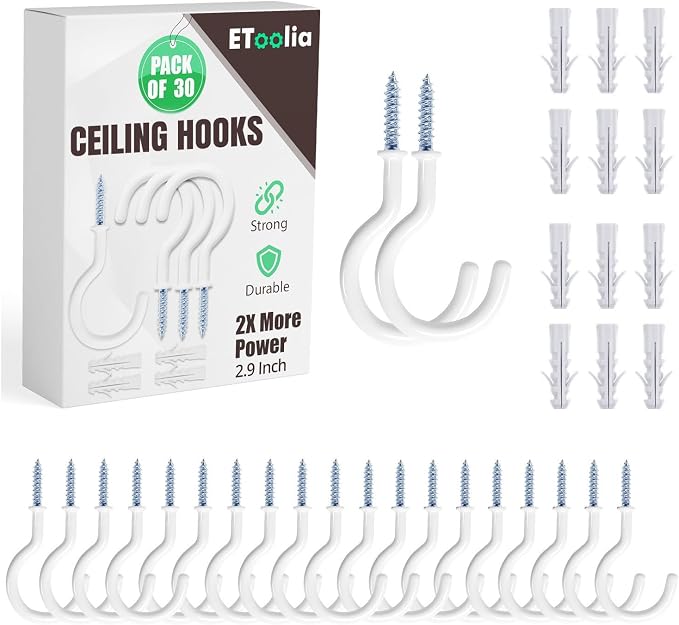 30 Pcs Ceiling Hooks for Hanging Plants by Etoolia