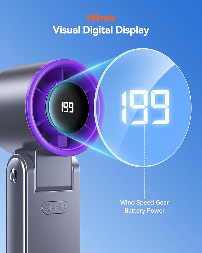 Portable Handheld Turbo Fan, 199 Gear Speed, 24 Hs Cooling Time, 5500mAh - Image 4