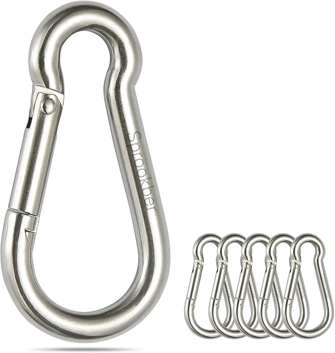 sprookber Stainless Steel Spring Snap Hook Carabiner by Sprookber
