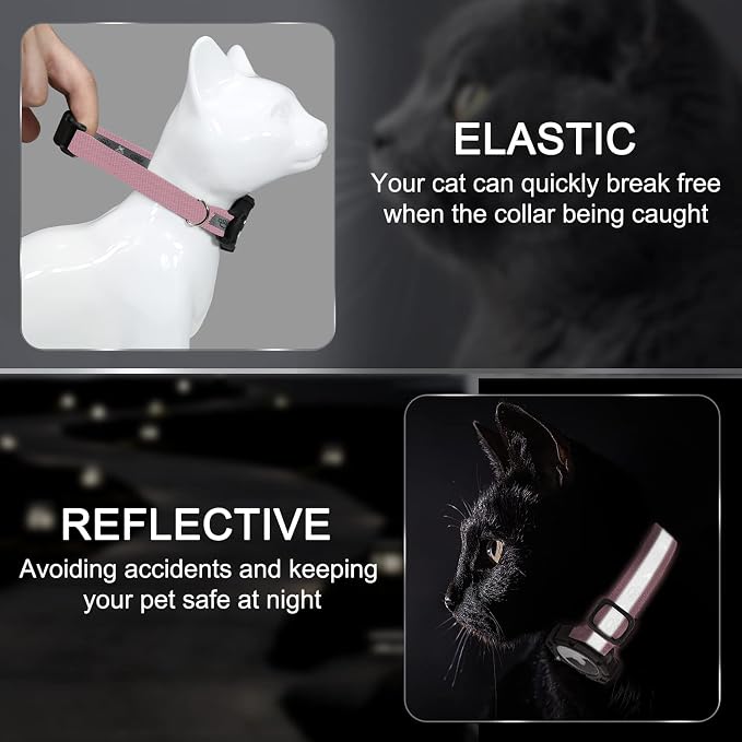 Reflective AirTag Cat Collar, Integrated Cat Tracker Collar - Image 2