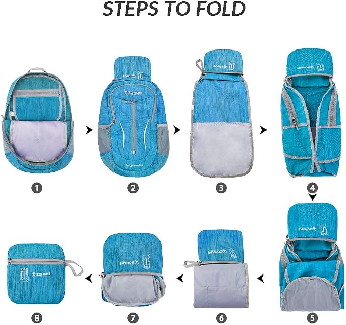 ZOMAKE 25L Ultra Lightweight Packable Backpack, Foldable Hiking Backpacks Water - Image 6