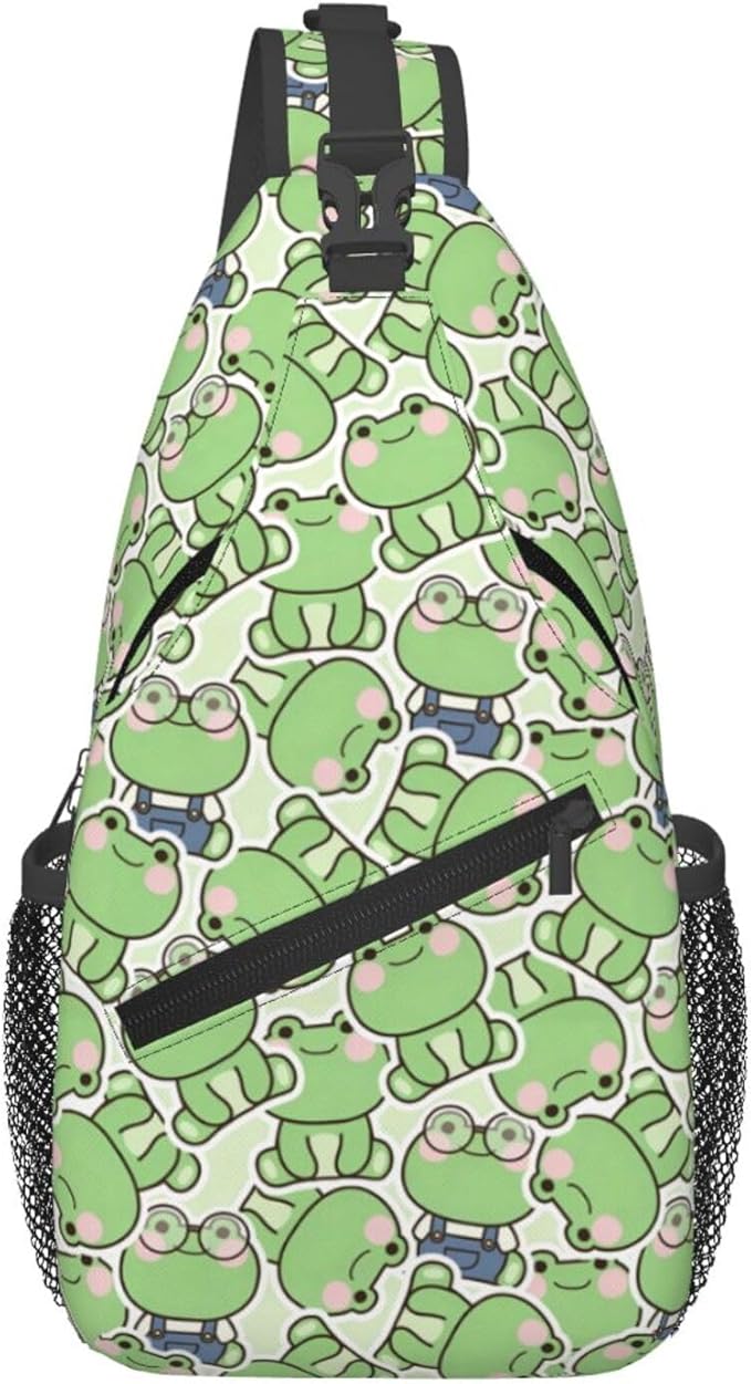 Cute Frog Sling Bag For Women Men Fashion Backpack Crossbody Frogs Shoulder Bag by Unknown
