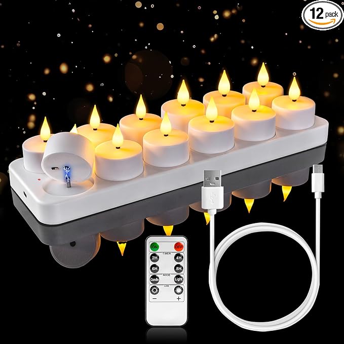 Homemory Rechargeable Tea Lights Flameless Candles by Homemory
