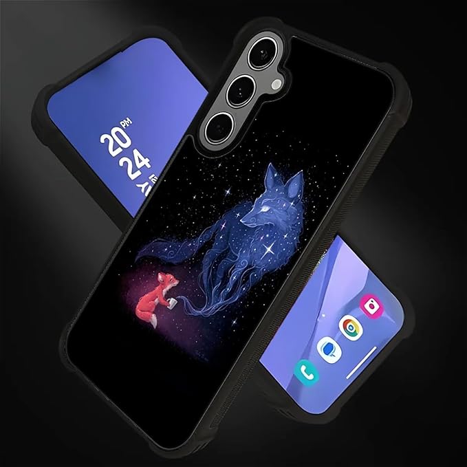 for Samsung Galaxy S24 S25 Plus Case, Galaxy Fox Wolf Pattern Graphic Design - Image 2