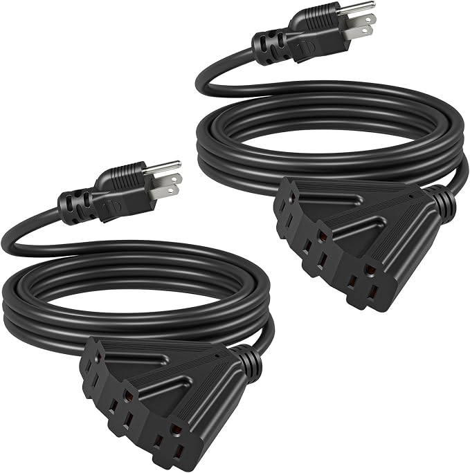 DEWENWILS 10 FT Outdoor Tri-Tap Extension Cord Splitter, Halloween Weatherproof by DEWENWILS