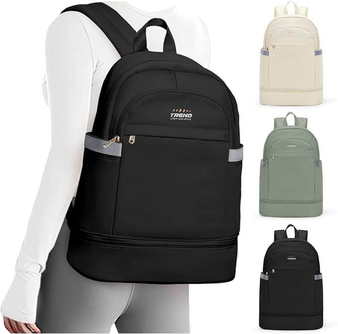 coofay Black Gym Backpack For Women Men Travel Backpack by coofay