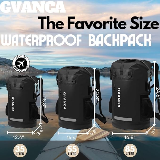 Waterproof Roll Top Kayak Dry Backpack, Floating Outdoor Dry Sack Boating - Image 4