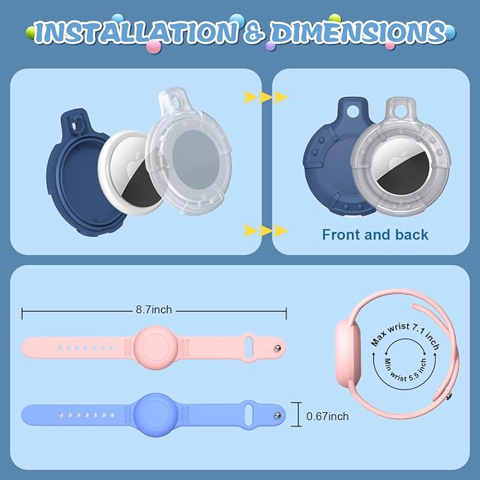for Air Tag Bracelet & Airtag Necklace, Silicone Wristband Air tag Holder Kids - Image 7