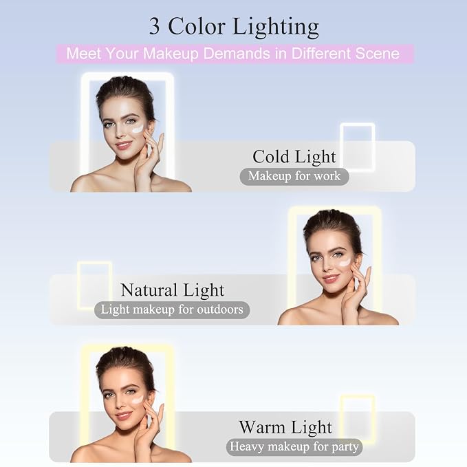 FUNTOUCH Rechargeable Travel Makeup Mirror Lights, Portable 72 Led Lighted - Image 4