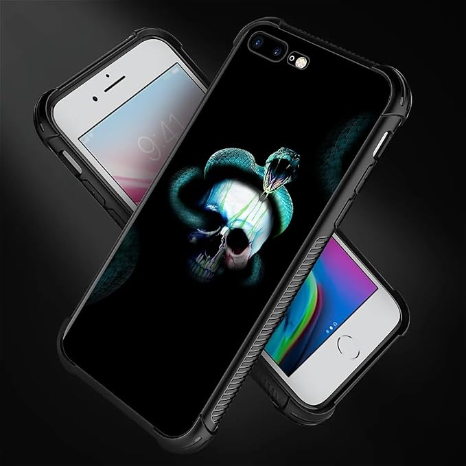 for iPhone 7 Plus/8 Plus Case, Skeleton Winding Snake Pattern Graphic Design - Image 4