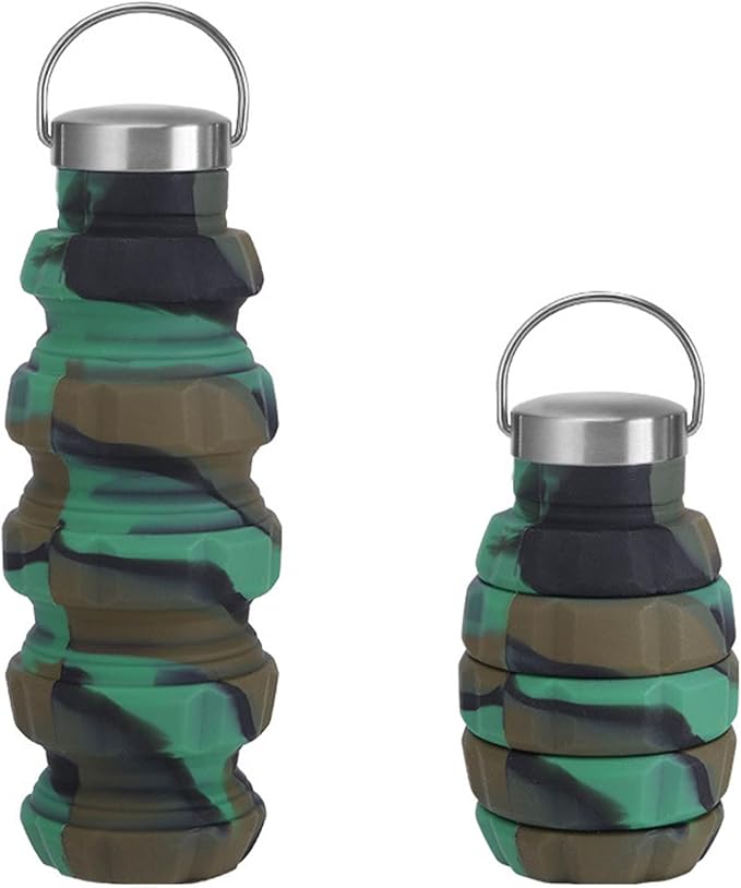 500ml Collapsible Water Bottles Silicone Motivational Bottle by Lovskoo