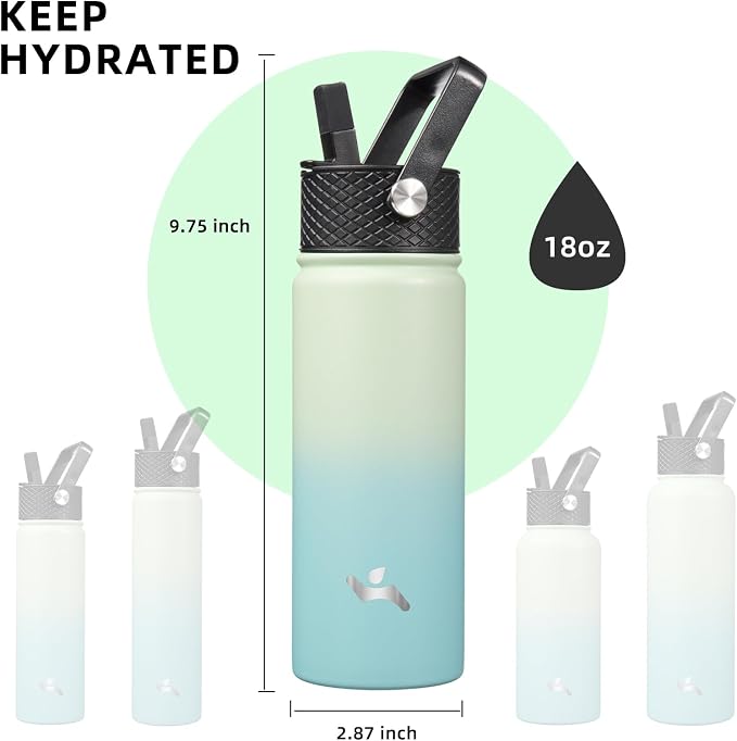 Konokyo 18 oz Insulated Water Bottle Stainless Steel Sport Bottles - Image 5