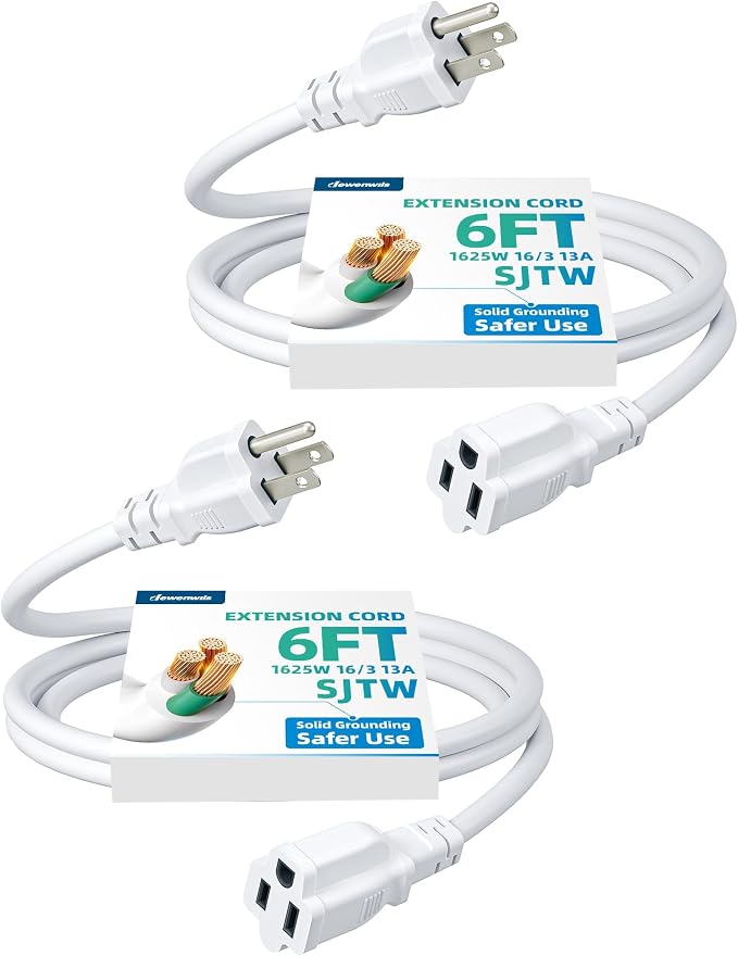 DEWENWILS 6ft Extension Cord, 16 AWG SJTW Weatherproof Power Cable by DEWENWILS