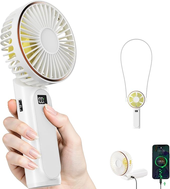 TUNISE Portable Handheld Fan, Portable Fan Rechargeable, 180° Adjustable by TUNISE