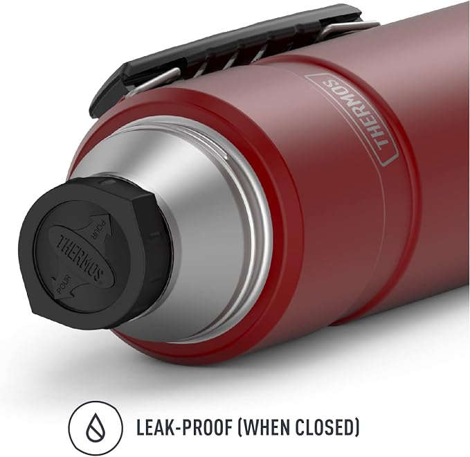 THERMOS Stainless King Vacuum-Insulated Beverage Bottle, 40 Ounce, Rustic Red - Image 3