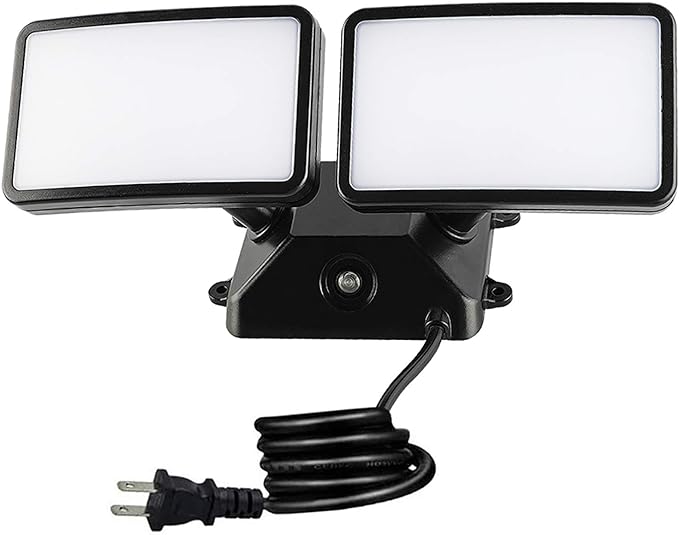 FAGUANGAO Dusk to Dawn LED Security Light, 18W Plug in Flood Light Outdoor by FAGUANGAO