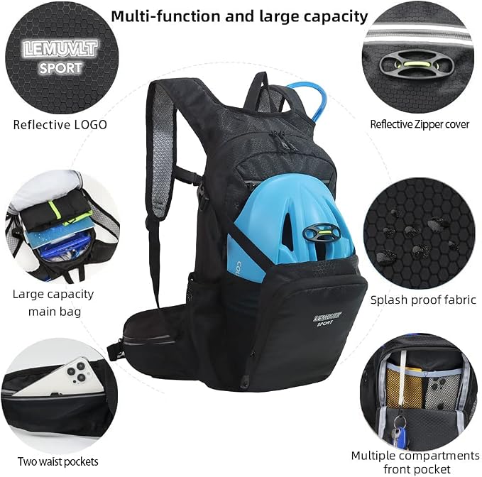 Hiking Daypack Waterproof Biking Backpack 15L Lightweight Durable Backpack - Image 5