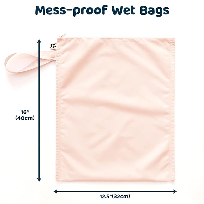 Tiny Twinkle Mess Proof Wet Bags | 2-Pack Reusable Waterproof Wet Bags - Image 3