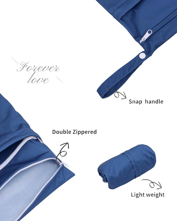 ALVABABY 3 Cloth Diaper Wet Dry Bags Waterproof Reusable - Image 2