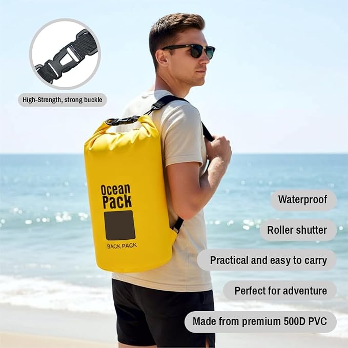 Waterproof Dry Bag Set of 3 – Roll Top Waterproof Bags 2L 5L 10L – 500D PVC - Image 3