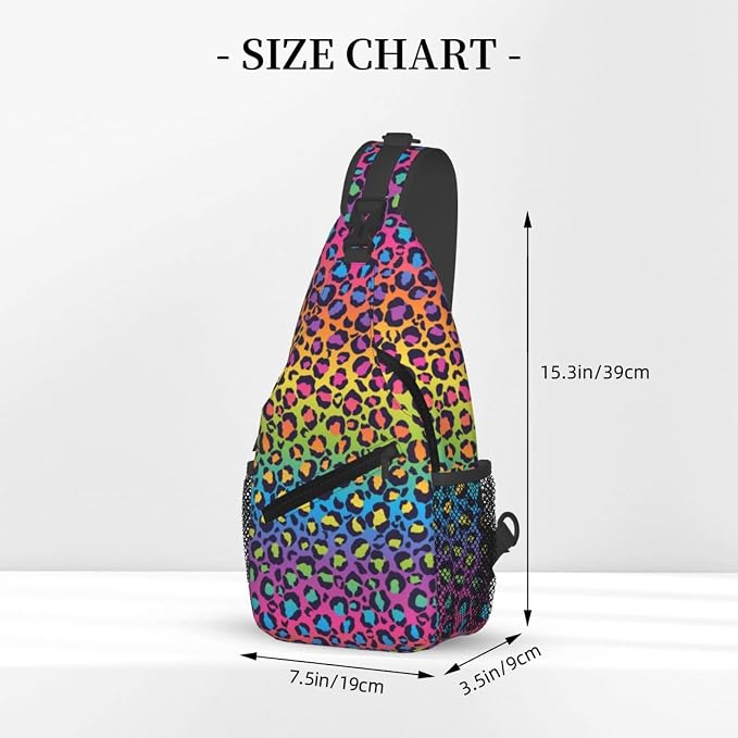 Rainbow Leopard Print Crossbody Sling Bags - Image 2