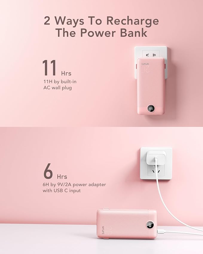 VRURC Portable Charger 20000mAh, Fast Charging Power Bank USB C, 4 Output 2 - Image 4