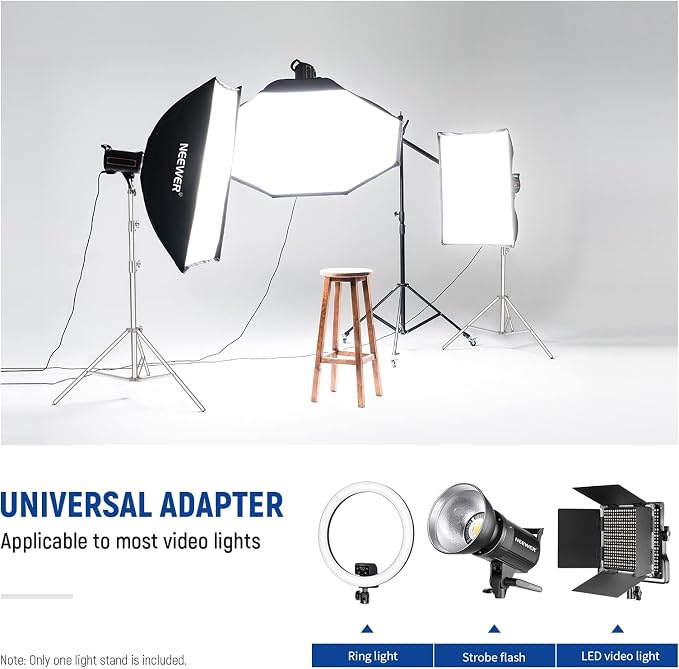 NEEWER 9.2ft/2.8m Stainless Steel Light Stand, Spring Cushioned Heavy Duty - Image 3
